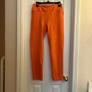 NWOT Betabrand “Coral” Orange Power-Down Skinny Pants Size Large Long